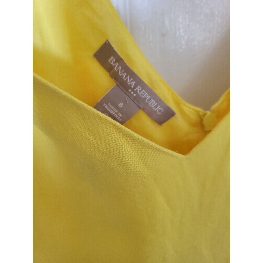 Banana Republic Yellow Linen Summer Dress Size 8 NWOT - Picture 3 of 3